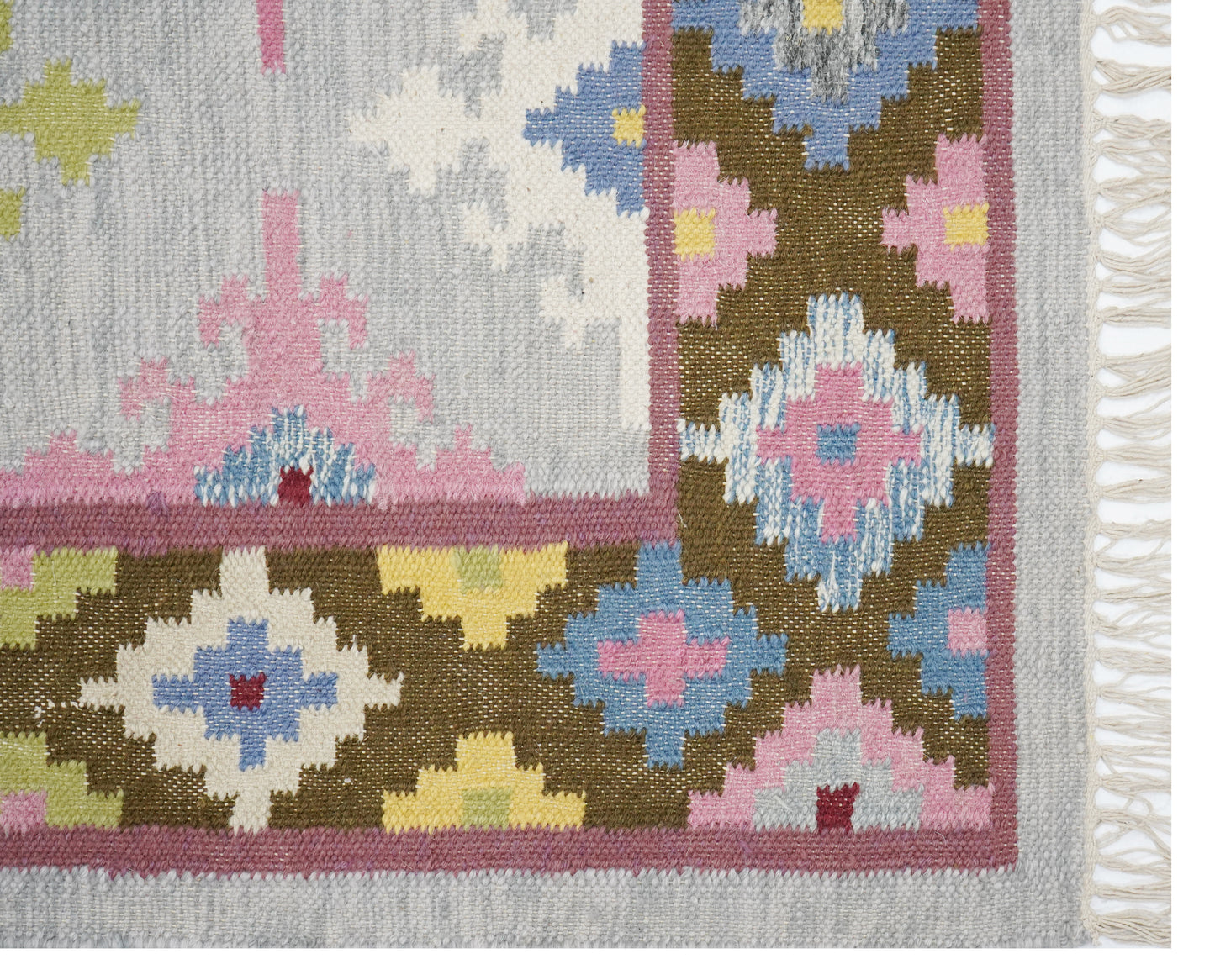 Handwoven Bohemian Kilim Rug – Multiple Sizes | Vintage Pastel Tribal Flatweave Wool
