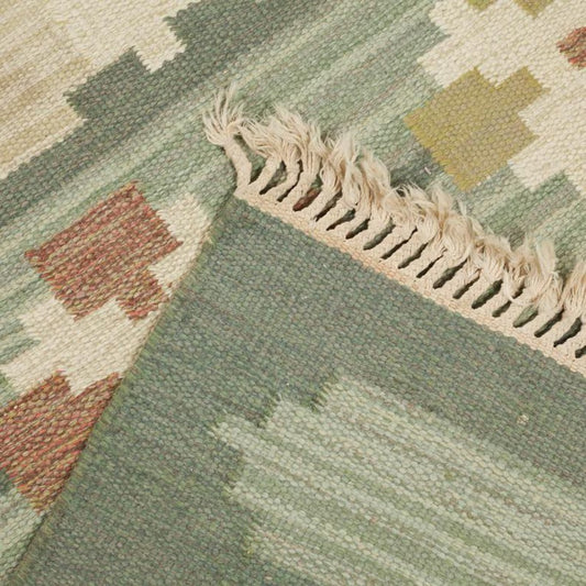 Vintage flat weave rug by Anna-Greta Sjöqvist