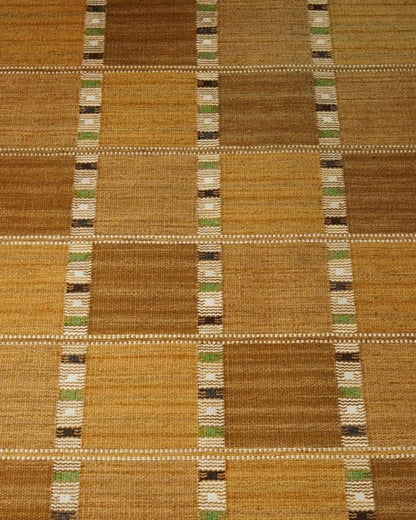Vintage Swedish Flat Weave Rug - Mid Century Modern chocolate colour  Carpet - 1960s Scandinavian Geometric Rug - Large Area Rug