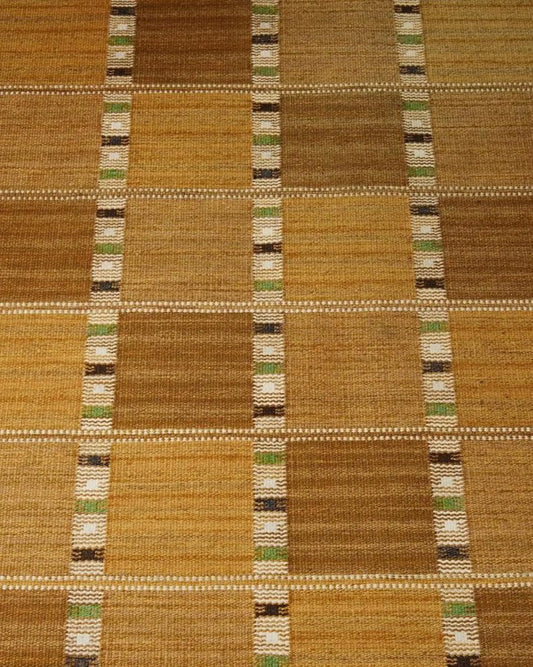 Vintage Swedish Flat Weave Rug - Mid Century Modern chocolate colour  Carpet - 1960s Scandinavian Geometric Rug - Large Area Rug