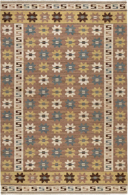 Swadeshi Inspired kilim Rug Scandinavian Modern Meets Earth Tone Elegance